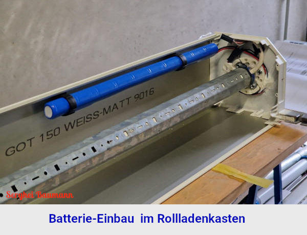 Rollladen Solar-Antrieb Einbau mit Batterie