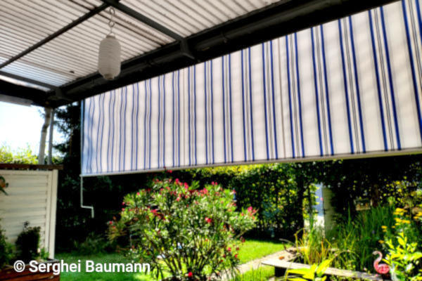 Markisentuch mit Volant el. angetrieben